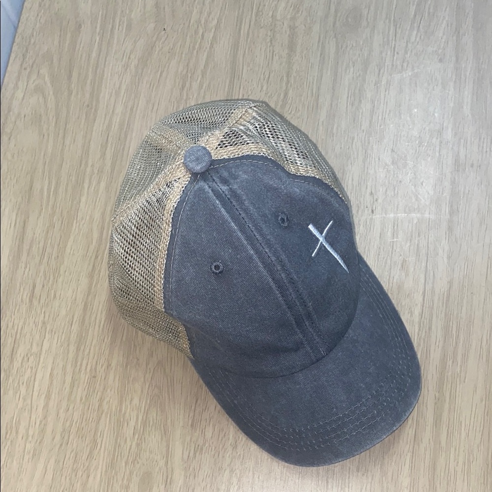 Gray and Tan Trucker Hat